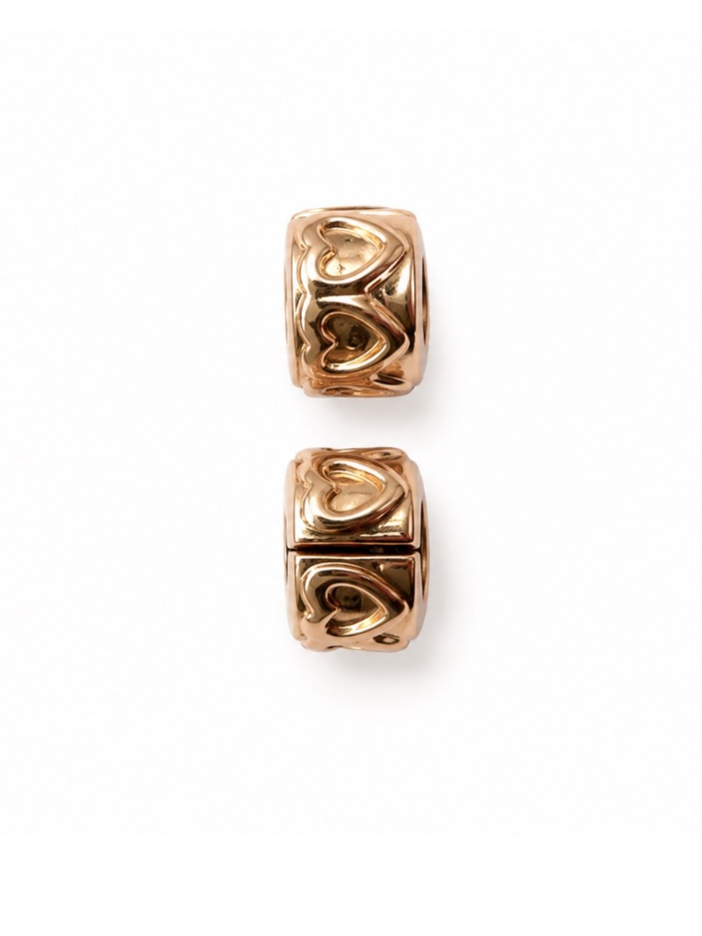 Rose Gold Heart Clip Divider Charms Set of 2 for Pandora Bracelet